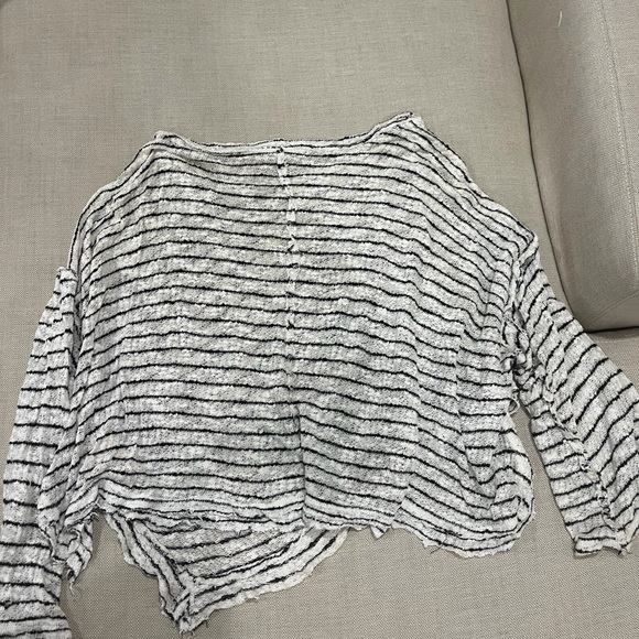 We The Free Black and White Striped Long Sleeve Top - Picture 3 of 5